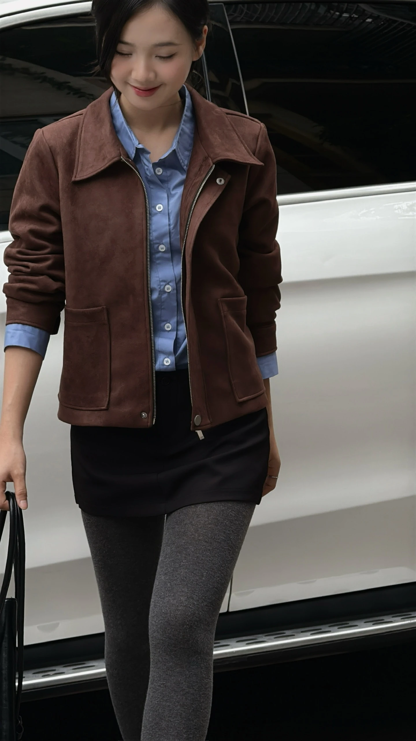 Áo khoác da lộn 2 lớp form rộng vừa dễ phối đồ Unleashedvn Rei Suede Jacket - Nâu socola - M - Hình 1