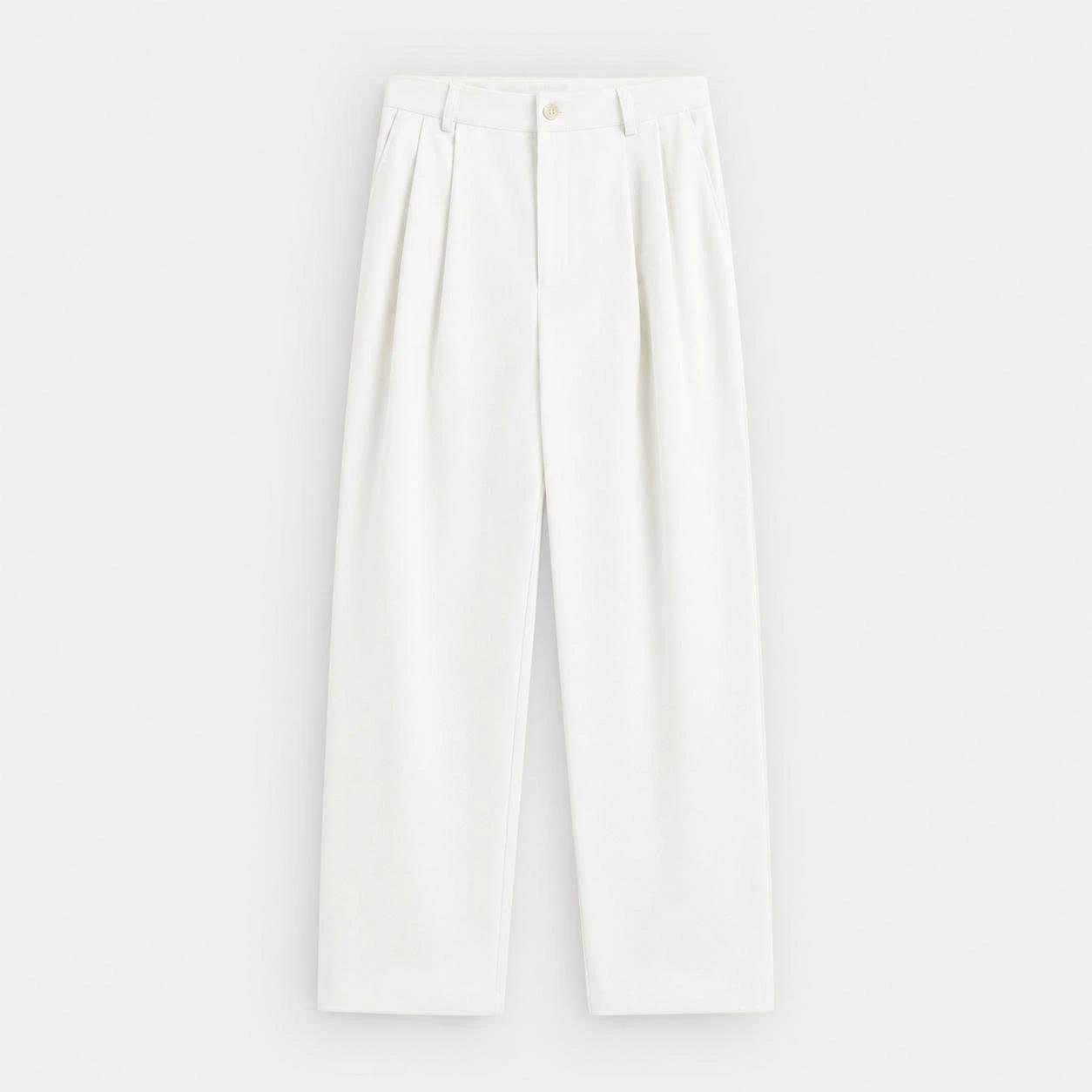 Quần kaki suông dáng vừa tôn chân 2 ly trước Unleashedvn HARU Double Pleated Khaki Pants - Trắng - S - Hình 1