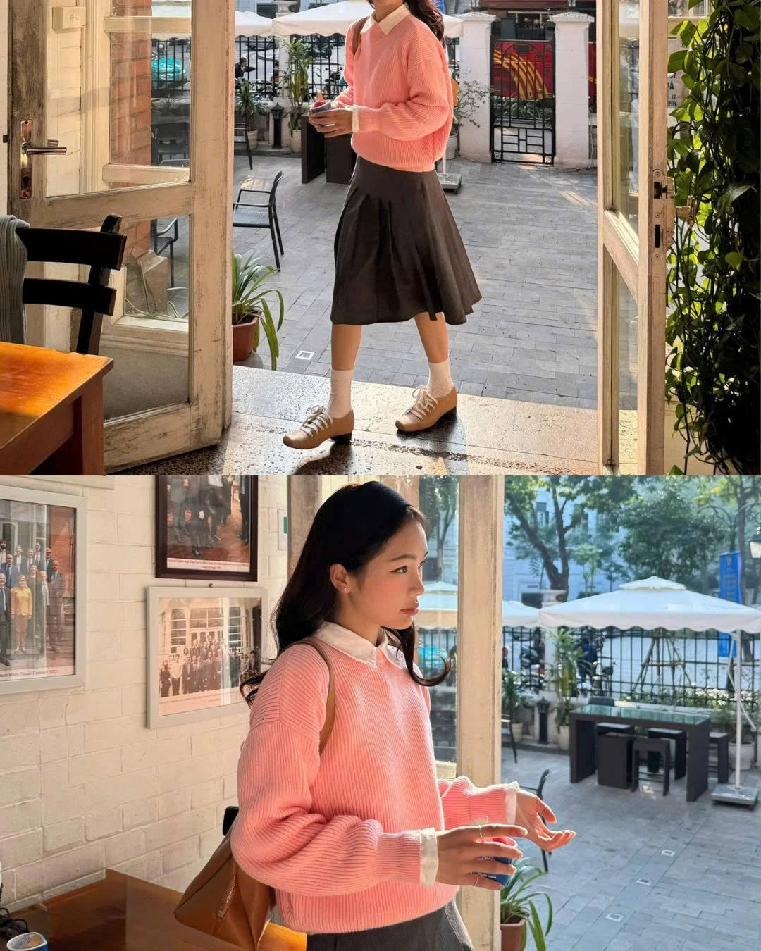 Chân váy xếp ly dáng lửng có túi Unleashedvn RAN Pleated Midi Skirt With Pocket - Ghi - M - Hình 5