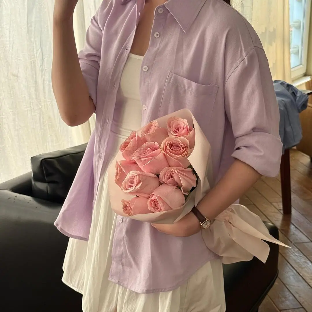 Áo sơ mi BOYFRIEND dáng rộng vừa chất linen cotton